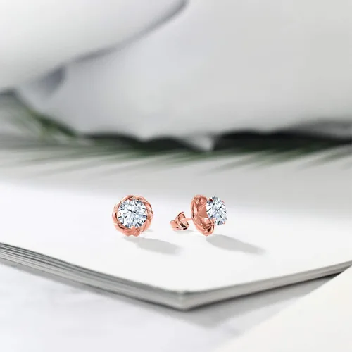 Vista 229 de Gem Stone King Aretes de plata de ley 925 de 0.236 in con piedra natal redonda para mujer