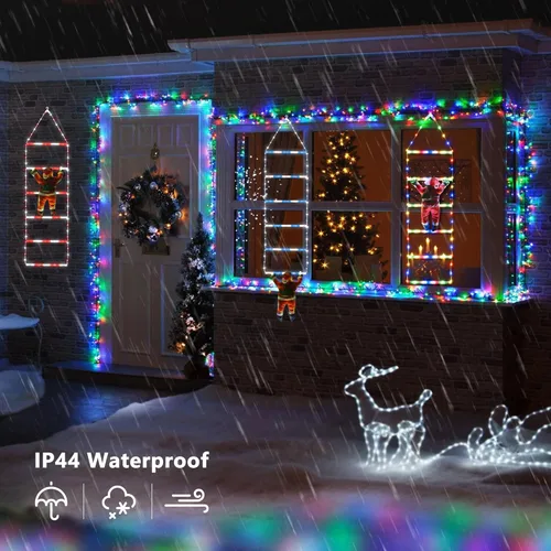 Vista 5 de Toodour Luz LED de Navidad, luces decorativas de escalera de Navidad de 2.5 pies con Papá Noel, luz de decoración de Navidad para interiores