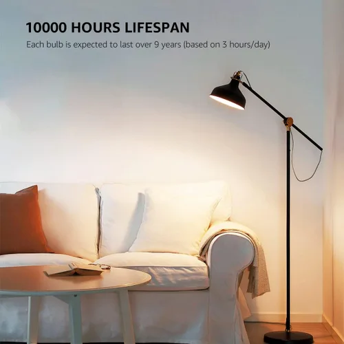 Vista 2 de Lepro - Bombillas LED equivalentes a 100 W, 14 W, 1500 lúmenes, 2700 K, luz blanca cálida, no regulable, base estándar A19 E26, vida útil de 10000