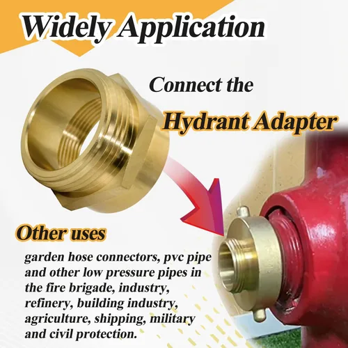 Vista 4 de Accesorios hexagonales de latón para equipos de bomberos, adaptador de manguera hexagonal de fuego macho de 1-1/2 pulgadas NPT (1-1/2 pulgadas) NPT