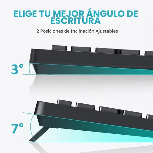 Vista 3 de Combo de teclado y mouse inalámbricos, VEILZOR 2.4G Ultradelgado USB, conjunto de teclado y mouse, teclas con forma de gota de agua, 12 accesos