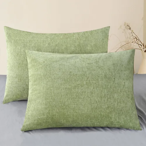Vista 48 de CaliTime - Paquete de 2 fundas de almohada acogedoras para sofá, decoración del hogar, felpilla suave teñida sólida, 16 x 16 pulgadas, marrón Marrón