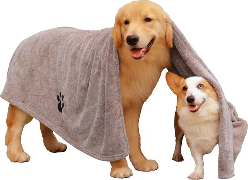 Vista 17 de Dogvingpk Toalla para perros – Paquete de 4 toallas de baño de microfibra suave súper absorbente para mascotas para secar perros y otras mascotas