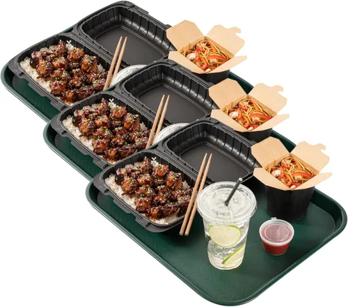 Vista 12 de Restaurantware RW Base - Bandeja de comida rápida de 14 x 18 pulgadas, 1 bandeja resistente para cafetería, ligera, antideslizante, bandeja