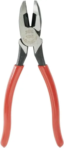 Vista 5 de Alicates de corte lateral Klein Tools HD2000-9NE para Lineman Cortan ACSR, hechos en EE. UU., tornillos, clavos, alambre duro, alicates eléctricos