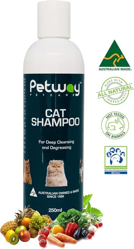Vista 5 de Petway Petcare Cat Shampoo - Champú natural para caspa de mascotas, champú equilibrado de pH con surfactante derivado de plantas, libre de DEA