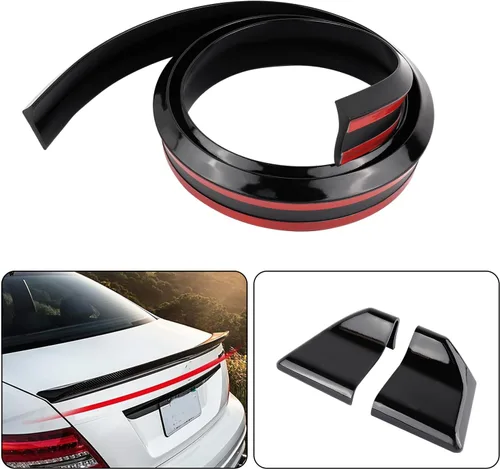 Vista 4 de Alerón trasero de automóvil de 4.9 pies - Alerón de techo brillante 3D, alerón de maletero tipo labio, accesorios exteriores para automóvil