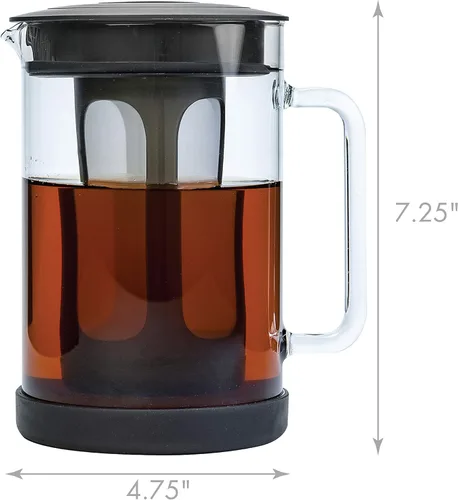 Vista 3 de Primula Pace - Cafetera fría con jarra de vidrio duradera y tapa hermética, apta para lavavajillas, tamaño perfecto de 6 tazas, 1.6 cuartos
