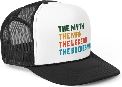 Vista 9 de The Myth The Man The Legend Wedding Bridesman Propuesta Hombre de Honor Trucker Gorras