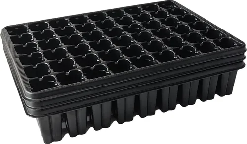 Vista 2 de RooTrimmer Bandejas de inicio de semillas de 54 celdas, bandeja de enchufe de 2.8 pulgadas de profundidad para bandeja de guardería TD377, bandejas