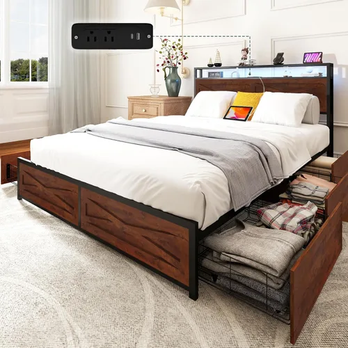 Vista 8 de Base de cama de terciopelo de tamaño matrimonial con cabecera tapizada, cabecera de almacenamiento de terciopelo copetudo, marcos de cama