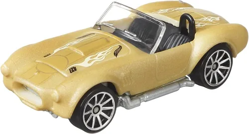 Vista 4 de Hot Wheels Coche coleccionable de cambio de color ~ CFM48 ~ Shelby Cobra 427 SC – Vehículo de cambio de color fundido a presión – dorado a blanco