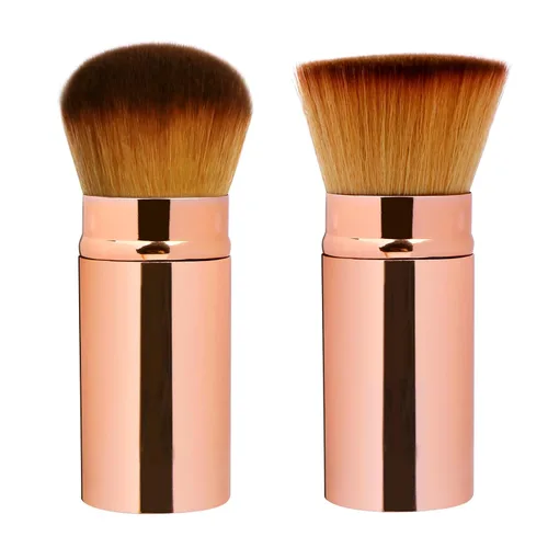 Vista 9 de UNIMEIX Brocha aplicadora de protector solar, brocha retráctil Kabuki Blush Brocha para base de maquillaje líquido, bronceador, crema o polvo (negro)