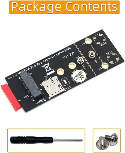 Vista 7 de HLT M.2 (NGFF) Adaptador de llave B con tarjeta SIM para módulo 3G/4G/5G