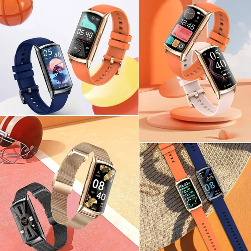 Vista 7 de ZPIMY AMOLED - Reloj inteligente de 1.58 pulgadas para mujer (llamada/respuesta de llamada), reloj inteligente impermeable 5ATM para hombre Oro
