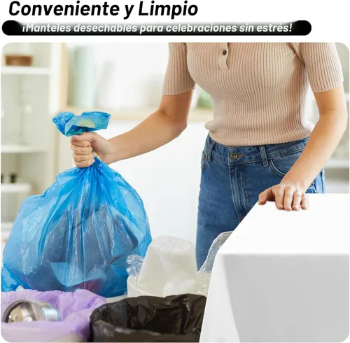 Vista 5 de 4 paquetes de manteles de plástico blanco, manteles desechables resistentes, 54 x 108 pulgadas, manteles de papel desechables para fiestas, limpieza