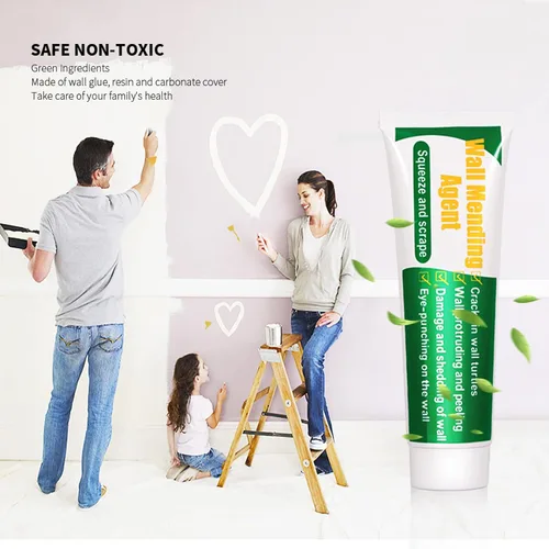 Vista 6 de Kit de reparación de pared con raspador, kit de reparación de paneles de yeso, agente de reparación de pared Safemend, parche de pared de yeso