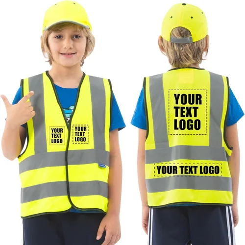 Vista 21 de AYKRM Chaleco de alta visibilidad para niños chaleco de seguridad reflectante de alta visibilidad