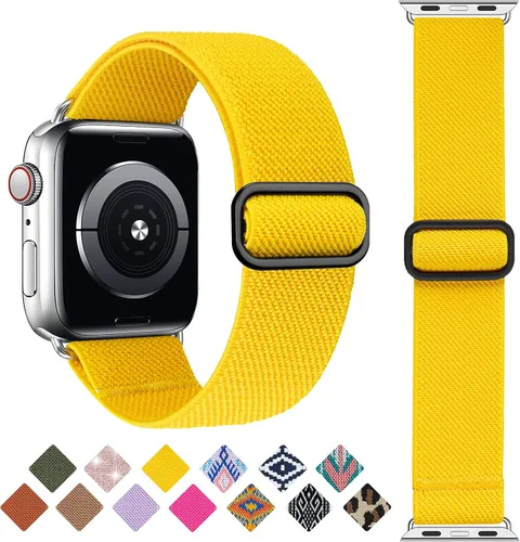 Vista 11 de Correa elástica Solo Loop Compatible con Apple Watch Band de 1.49, 1.57, 1.61, 1.65, 1.73, 1.77, 1.7, 1.97 pulgadas, Boho Bands para iWatch Series