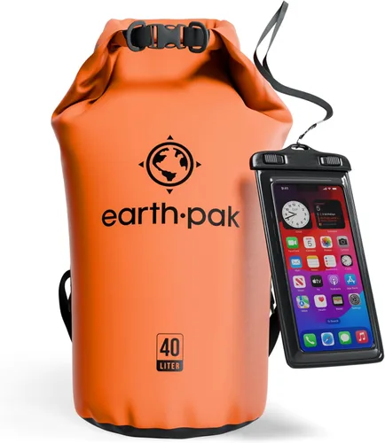 Vista 11 de Earth Pak Bolsa Seca Impermeable - Mochila Impermeable de Cierre Enrollable Superior Mantiene el Equipo Seco para Kayak con Funda Impermeable