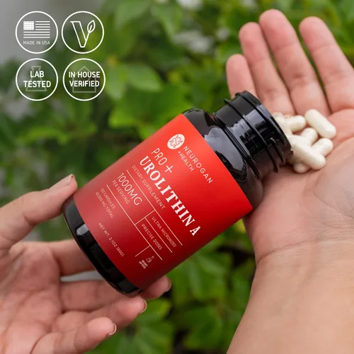 Vista 8 de Neurogan Urolitina A PRO Cápsulas – 1000 mg, 120 Ct – Salud celular avanzada, suplementos posbióticos – Suplemento de urolitina A ultra micronizada