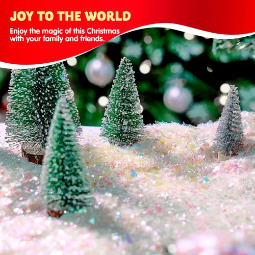 Vista 6 de JOYIN 12 OZ Nieve de Navidad centelleantes, copos de nieve artificiales de plástico para decoración de árbol de Navidad, escenas brillantes, adornos
