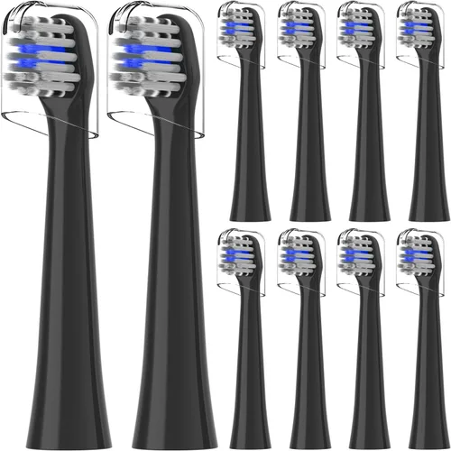 Vista 7 de Cabezales de repuesto compatibles con el cepillo de dientes Colgate Hum - Cabezales de repuesto compatibles con cepillo de dientes Hum Smart, negro