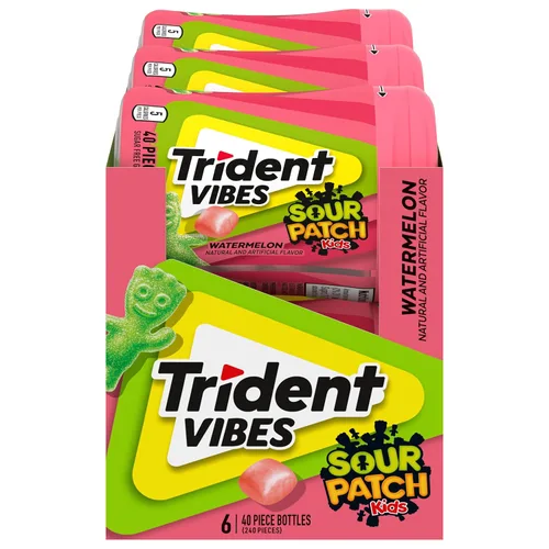 Vista 18 de Trident Vibes Spearmint Rush - Goma de mascar sin azúcar, 6 botellas de 40 piezas (240 piezas en total)