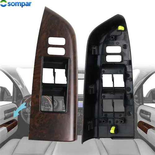 Vista 3 de Osompar Bisel del interruptor de la puerta y ventana delantero izquierdo del lado del conductor compatible con Toyota Tundra 2007-2013 Sequoia Marrón