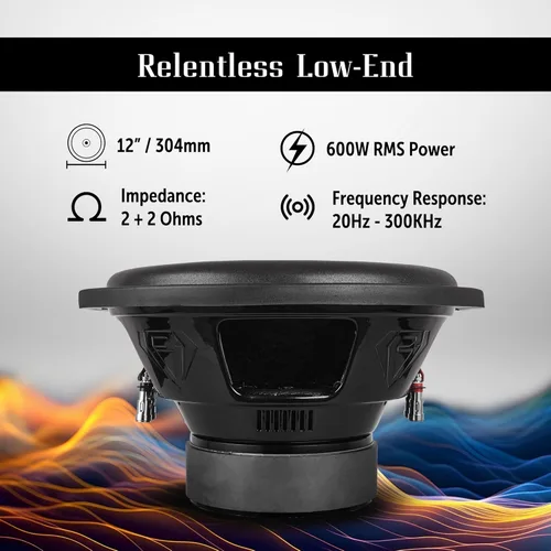 Vista 3 de BLACK DIAMOND DIA-R12D2 Subwoofer de audio para automóvil de 12 pulgadas, 1200 vatios, bobina de voz dual 2+2 ohmios (1 altavoz)