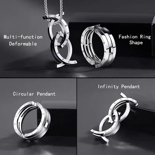 Vista 5 de Collar único con anillo de deformación collar Forever Infinity para mujeres, regalos de joyería de promesa, collares de ansiedad de moda, collar