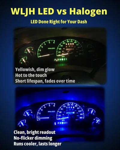 Vista 6 de WLJH Canbus - Enchufe de bloqueo giratorio ultra brillante Pc74 T5 2721 73 74 Led 7Smd 4014 Chip Instrumento de Coche Medidor de Panel Indicador Azul