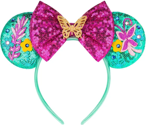 Vista 8 de FANYITY Orejas de ratón, diadema de lentejuelas con orejas de ratón para niños, niñas y mujeres (TW)