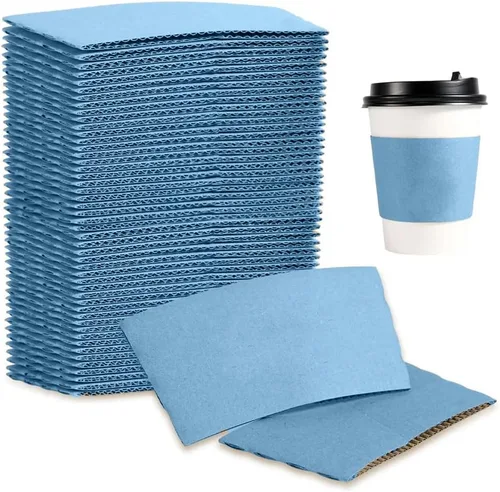 Vista 12 de EchoDone Fundas desechables de 8 onzas para tazas de café para bebidas calientes, chaquetas de papel corrugado, 200 unidades, color negro (sin tazas)