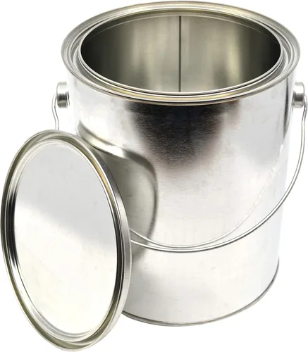 hBARSCI Lata de pintura metálica de 1 galón con orejas, fianza y tapa, fabricado en los Estados Unidos con metal parcialmente reciclado, 100%