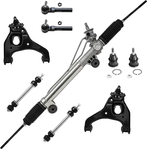 Vista 212 de Detroit Axle - Kit de 8 piezas para Chevy GMC Silverado Sierra Suburban 1500 Yukon Cadillac Escalade 2 brazos de control superior, 2 barras