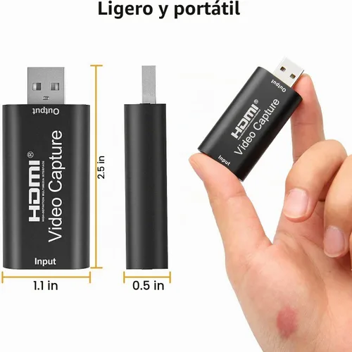 Vista 5 de Tarjeta de captura de video 4K, tarjeta de captura HDMI a USB 1080P para transmisión, grabación, juegos, compatible con Nintendo Switch, PS5, Xbox