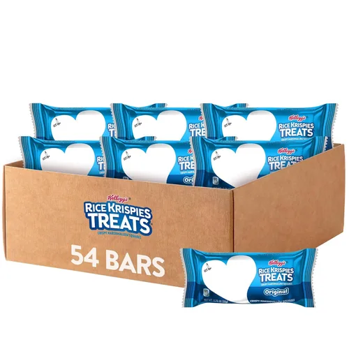 Rice Krispies Treats Crispy Marshmallow Squares, caja de aperitivos para niños, barras de cereales, original (54 unidades)