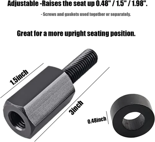 Vista 4 de 4 elevadores de asiento Maverick X3, kit de elevación de asiento compatible con Can Am Maverick X3 / X3 MAX / X3 R, 1.5"/2" ajustable con 4