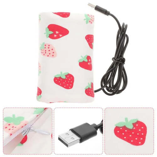 Vista 7 de Bolsa calentadora de botellas portátil USB para viajes, cubierta compacta de calefacción de leche con distribución uniforme del calor
