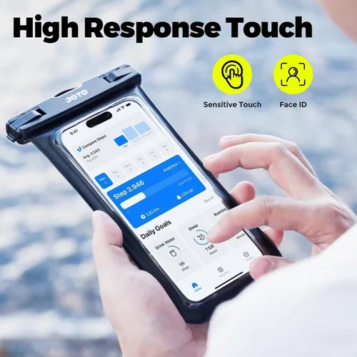 Vista 5 de Funda Joto impermeable, universal, resistencia al agua IPX8, para iPhone 12 Pro Max, 11 Pro Max, Xs Max, XR, X, 8, 7, 6S, Galaxy S20 Ultra, S10