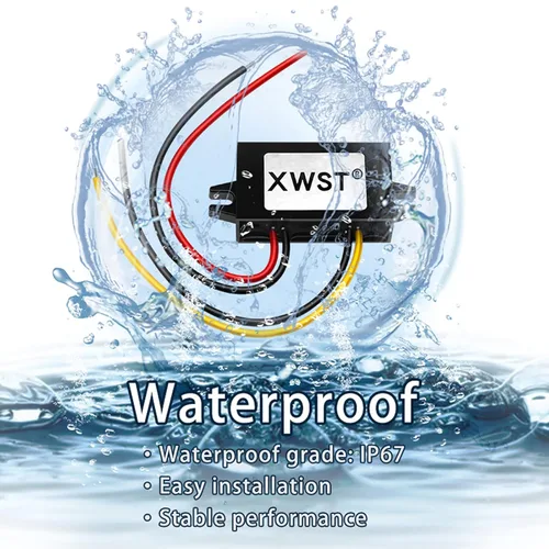 Vista 5 de 12V 24V reductor de voltaje convertidor de 5V 1A 5W, regulador de 5 voltios impermeable DC/DC Buck transformador fuente de alimentación