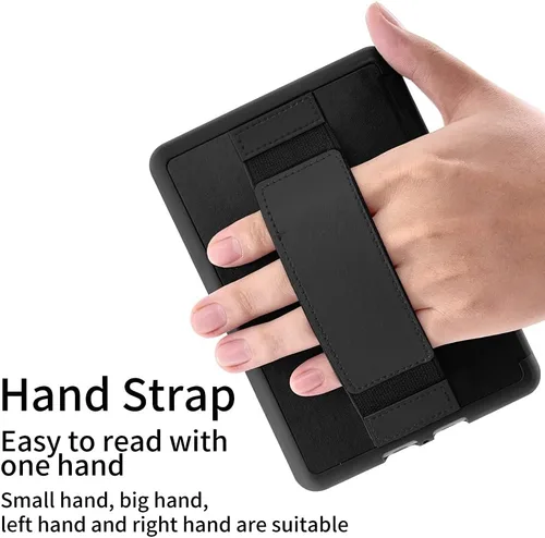 Vista 5 de Funda para Kindle Paperwhite 5 (se adapta a la nueva 11ª generación 2021) - Funda resistente a prueba de golpes con correa de mano (negro)