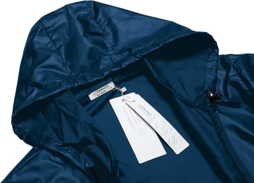 Vista 4 de COOFANDY - Chaqueta impermeable plegable para hombre, diseño con capucha, ligero y clásico, para ciclismo