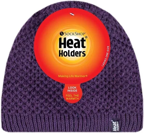Vista 2 de Heat Holders - Gorro de invierno térmico con aislamiento térmico y tejido de ganchillo para mujer