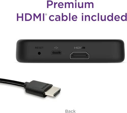 Vista 3 de Roku Premiere Streaming Media Player HD/4K/HDR Simple Remote y Premium HDMI Cable, negro y paquete Swanky Cables HDMI, 3920R
