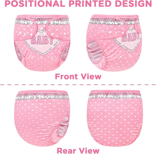 Vista 5 de Littleforbig Funda de pañal para adultos de tela impermeable reutilizable lavable ajustable - Blushing Baby S