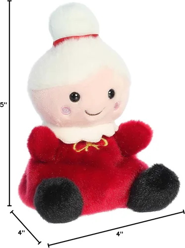 Vista 6 de Aurora® Adorable Palm Pals™ Mrs. Claus™ - Animal de peluche - Diversión de bolsillo - Juego sobre la marcha, rojo, 5 pulgadas