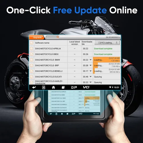 Vista 6 de ANCEL MT700 Herramienta de diagnóstico para motocicletas Harley BMW Kawasaki Suzuki Piaggio Ducati, escáner OBD2, lector de códigos de verificación