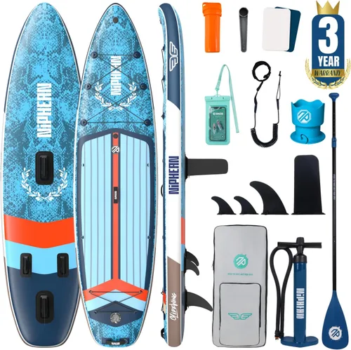 Niphean Tabla de remo inflable (extra grande) para 2+1 personas/familia, capacidad de 500 libras, tabla de remo con accesorios de SUP, tabla de remo